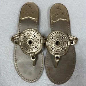 Jack Rogers georgica medallion leather bronze sandals size 8